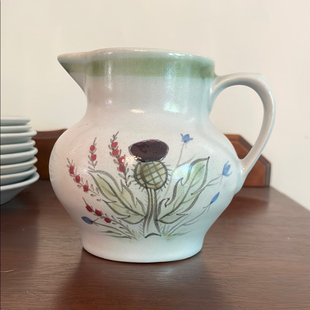 Buchan Thistleware Stoneware Ceramic Pitcher from Scotland